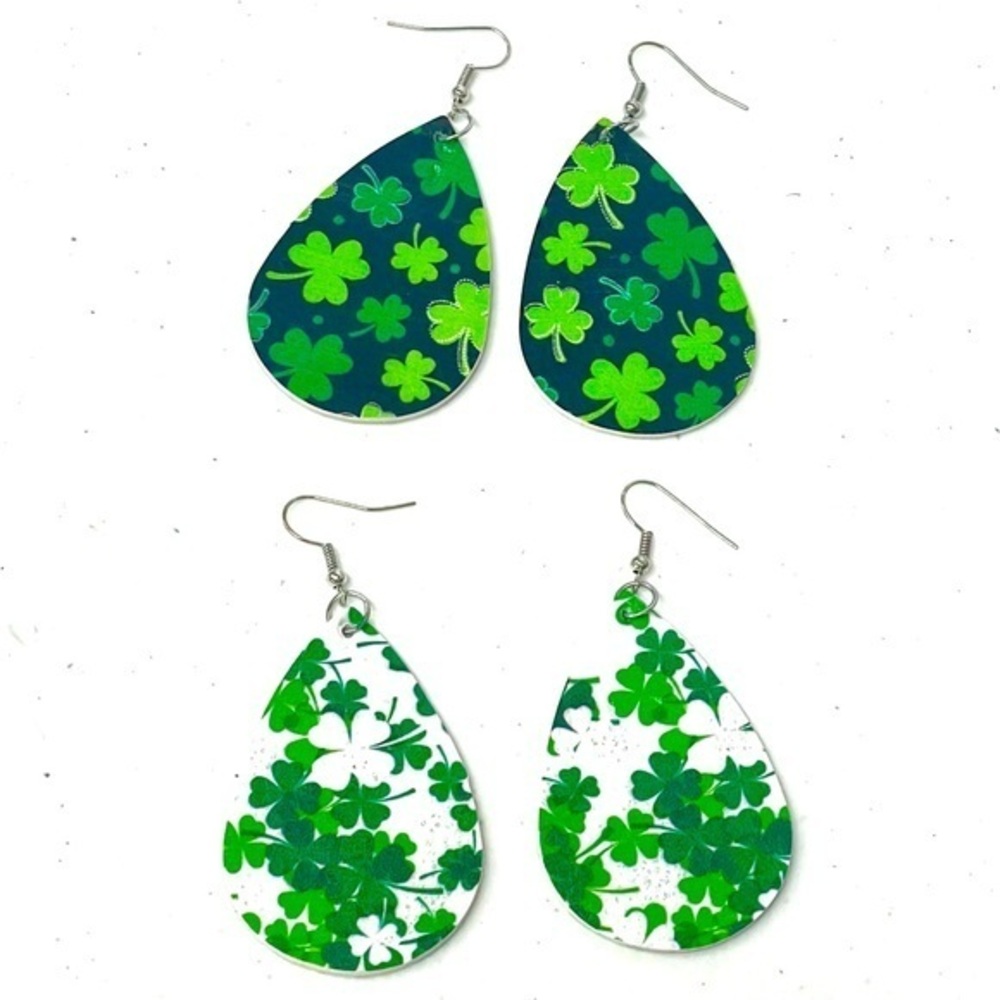 St Patrick’s Day, clover earrings
